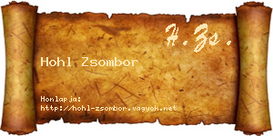 Hohl Zsombor névjegykártya